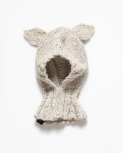 Load image into Gallery viewer, Light grey alpaca wool ear flap hat