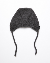 Load image into Gallery viewer, Dark grey alpaca wool bonnet