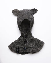 Load image into Gallery viewer, Dark grey alpaca wool ear flap hat