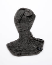 Load image into Gallery viewer, Dark grey alpaca wool ear flap hat