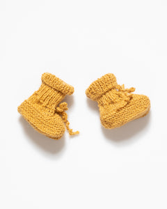 Yellow alpaca wool baby boots