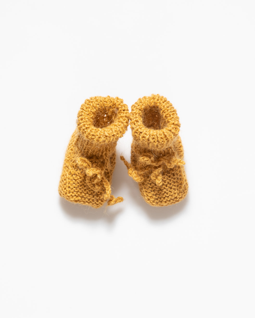 Yellow alpaca wool baby boots
