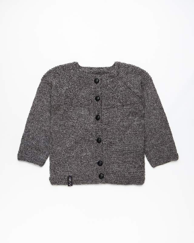 Dark grey alpaca wool cardigan