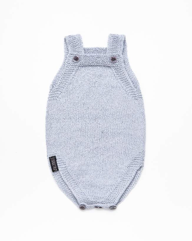 Light blue alpaca wool and silk fibre romper