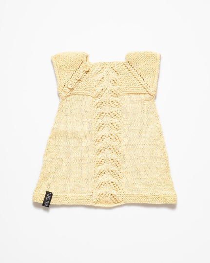 Yellow silk and alpaca wool dress