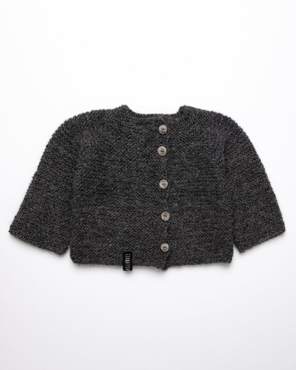 Dark grey alpaca wool cardigan