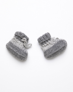 Dark grey striped baby boots