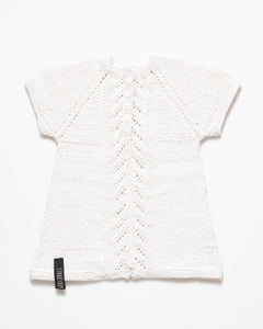 White silk and alpaca wool dress