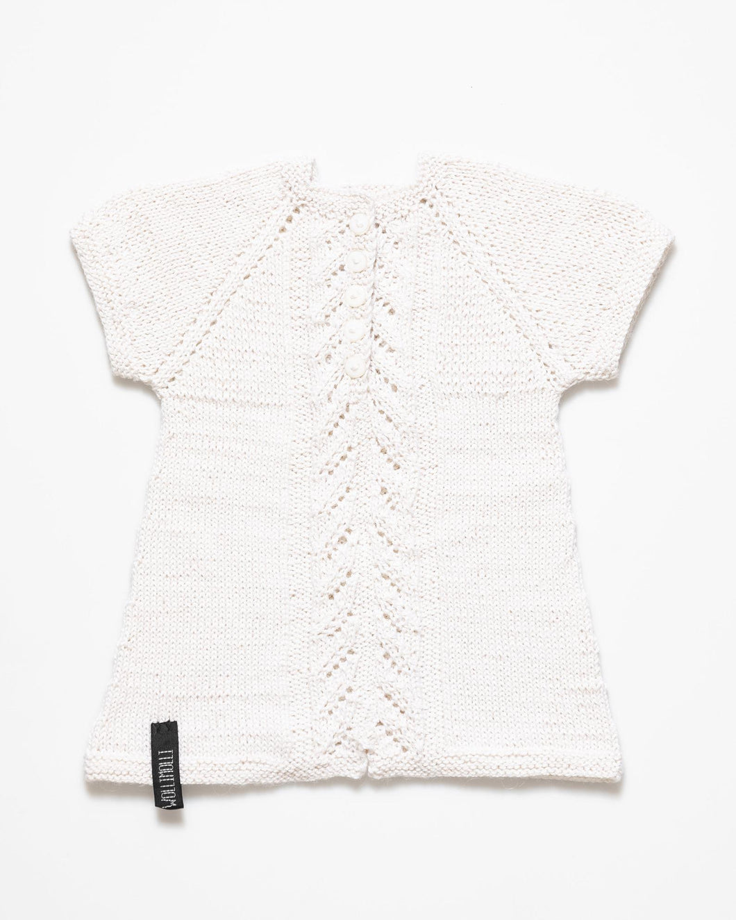 White silk and alpaca wool dress