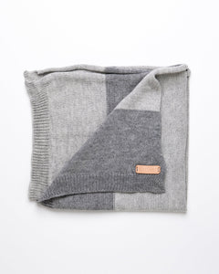 Grey striped baby blanket