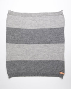 Grey striped baby blanket