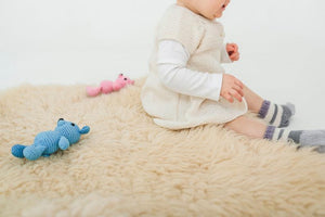 White silk and alpaca wool dress