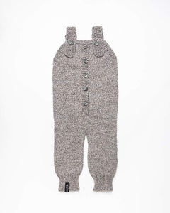 Grey alpaca wool romper with grey details