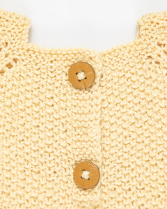 Lemon yellow silk and alpaca wool dress