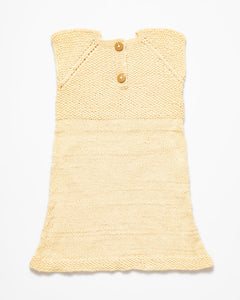 Lemon yellow silk and alpaca wool dress