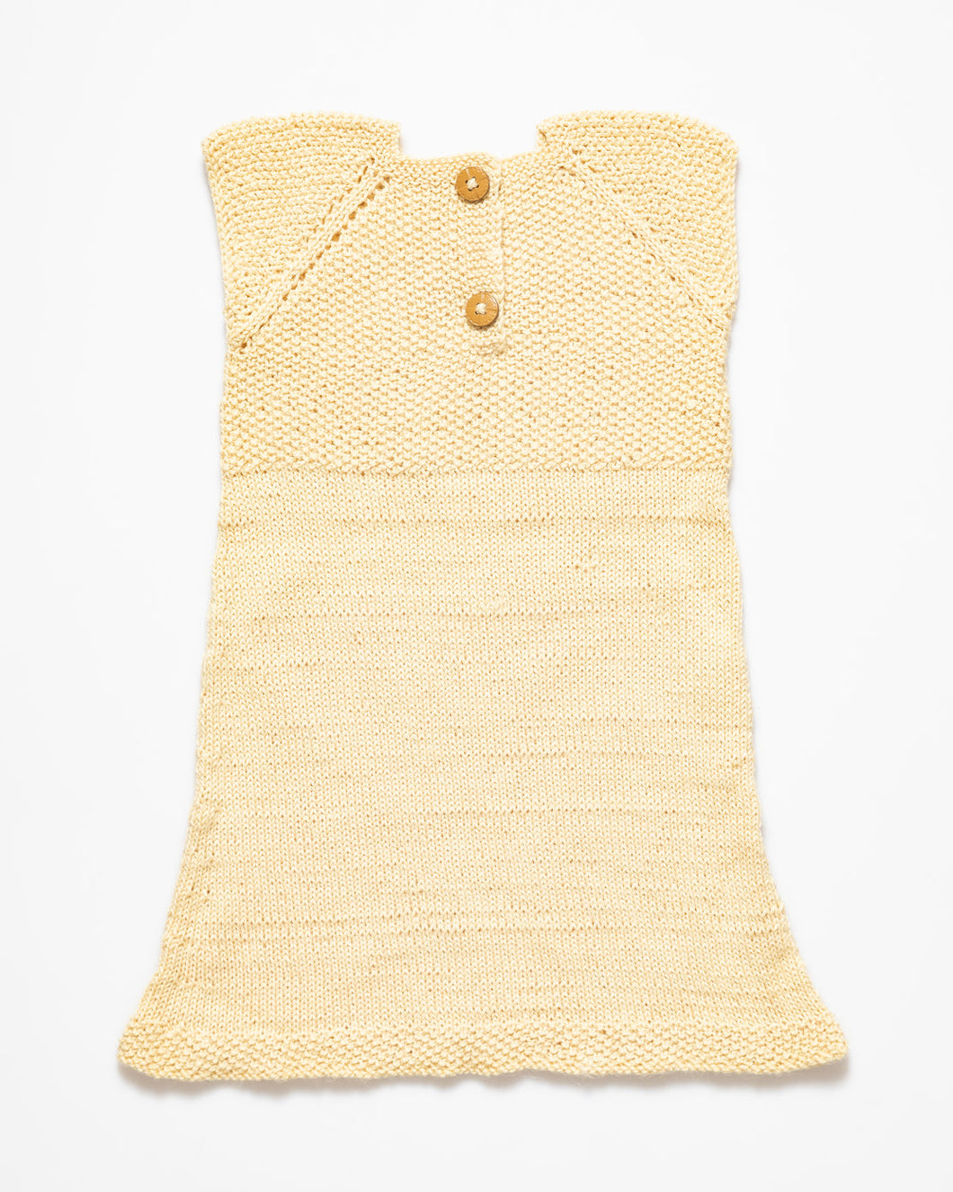 Lemon yellow silk and alpaca wool dress