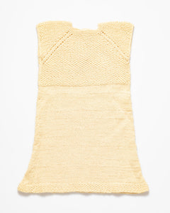 Lemon yellow silk and alpaca wool dress